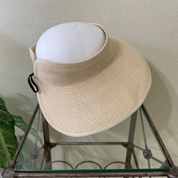 Furtalk Wrap Around Sun Visor Hat - Straw Adjustable Roll Up Packable - Size adj - Picture 2 of 8